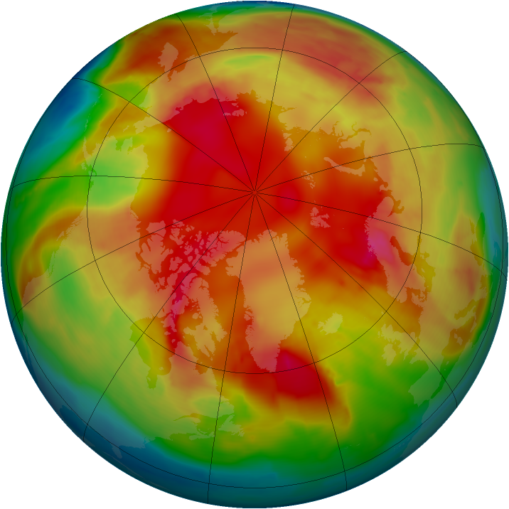 Arctic ozone map for 13 February 2009